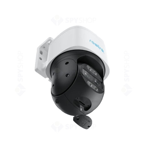 Sistem supraveghere exterior IP Speed Dome PTZ basic Reolink KIT-RLK-4INTIP-8MP-15M-P-M, 4 camere, 8MP, 2.8 + 8 mm, LED/IR 15 m, dual band, slot card, microfon si difuzor, PoE, HDD 4 TB 3